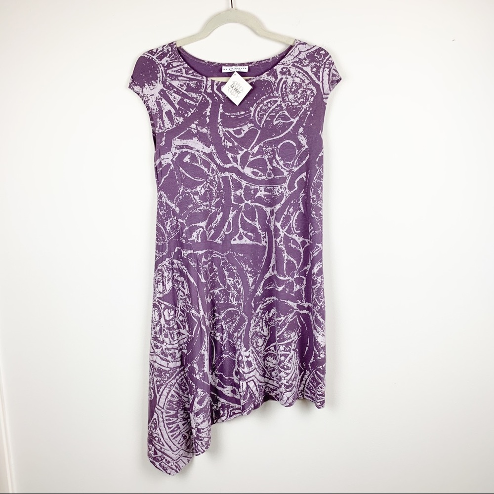 Bryn‎ Walker Tunic NWT Purple Asymmetrical Dress Size XS Mature Artsy